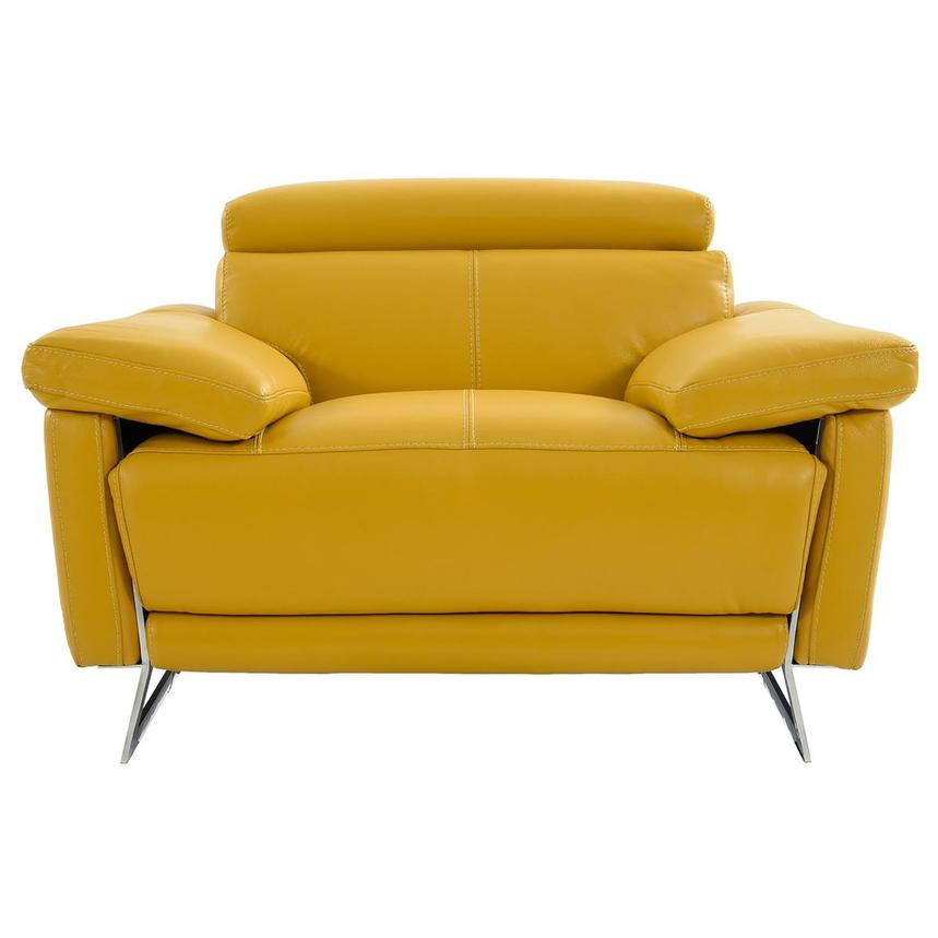 Gabrielle Yellow Leather Power Recliner  main image, 1 of 11 images.