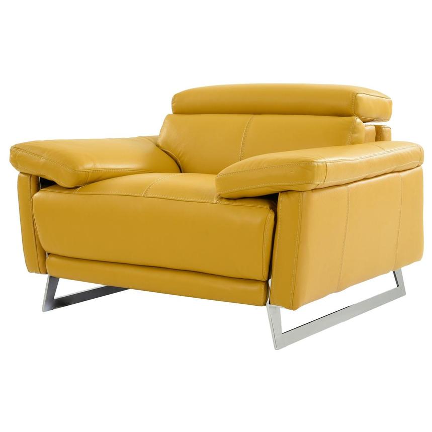 Gabrielle Yellow Leather Power Recliner  main image, 1 of 11 images.