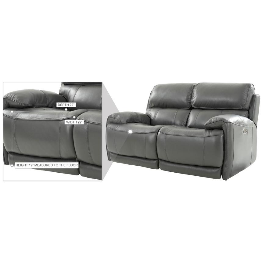 Cody Gray Leather Power Reclining Loveseat  alternate image, 9 of 9 images.