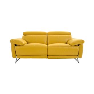 Gabrielle Yellow Leather Power Reclining Loveseat