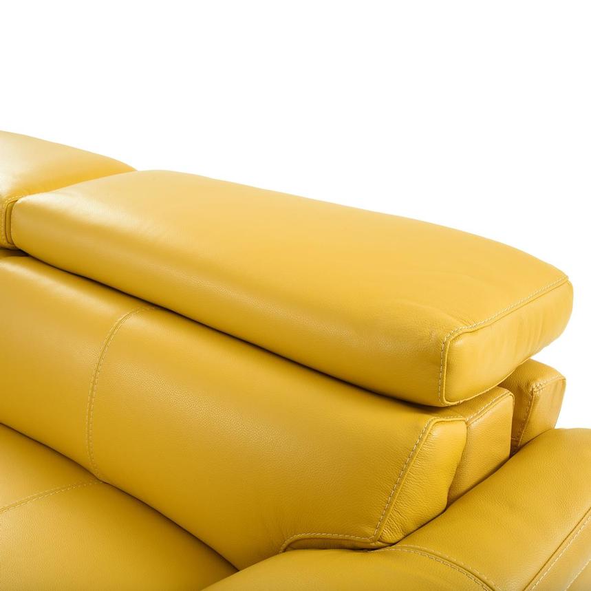 Gabrielle Yellow Leather Power Reclining Loveseat  alternate image, 6 of 11 images.