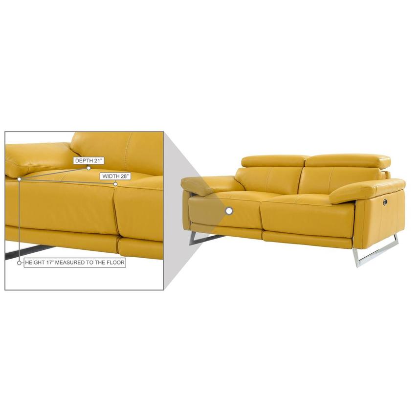 Gabrielle Yellow Leather Power Reclining Loveseat  alternate image, 11 of 11 images.