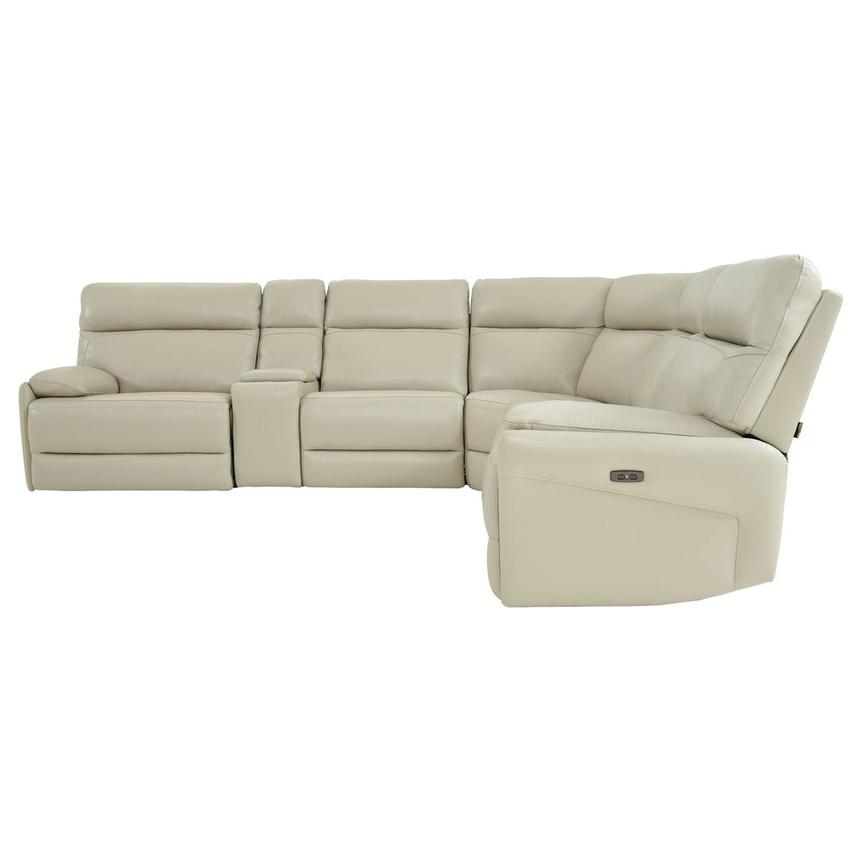Benz Cream Leather Power Reclining Sectional with 6PCS/2PWR  alternate image, 3 of 11 images.