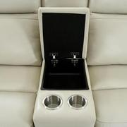 Benz Cream Leather Power Reclining Sectional with 6PCS/2PWR  alternate image, 8 of 11 images.