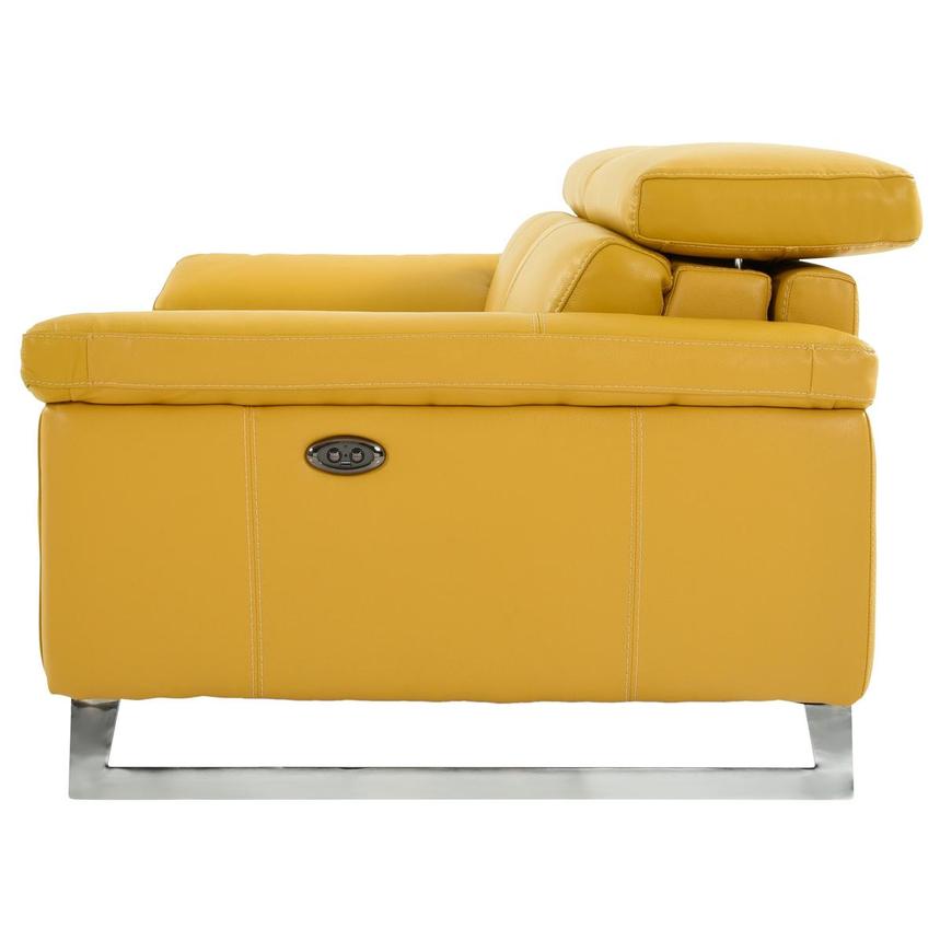 Gabrielle Yellow Leather Power Reclining Loveseat El Dorado Furniture