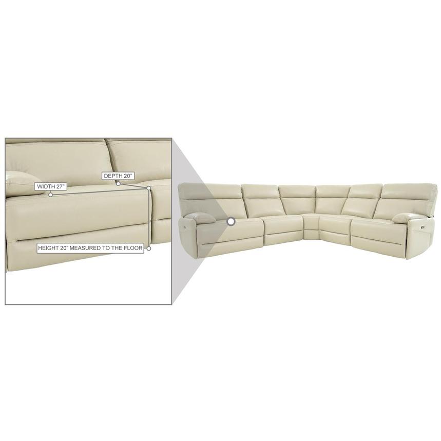 Benz Cream Leather Power Reclining Sectional with 5PCS/3PWR alternate image, 9 of 9 images.