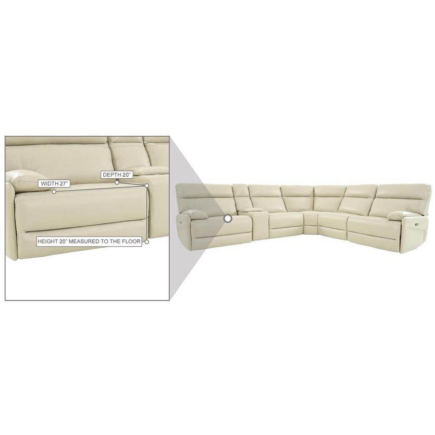 Benz Cream Leather Power Reclining Sectional with 6PCS/3PWR alternate image, 11 of 11 images.