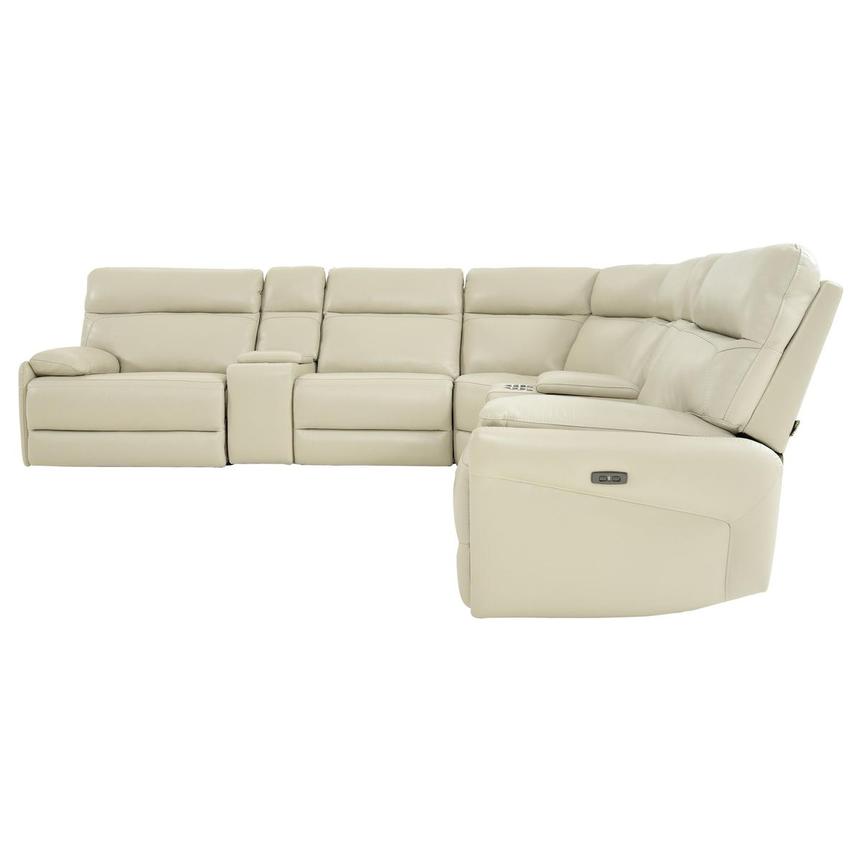 Benz Cream Leather Power Reclining Sectional with 7PCS/3PWR alternate image, 3 of 11 images.