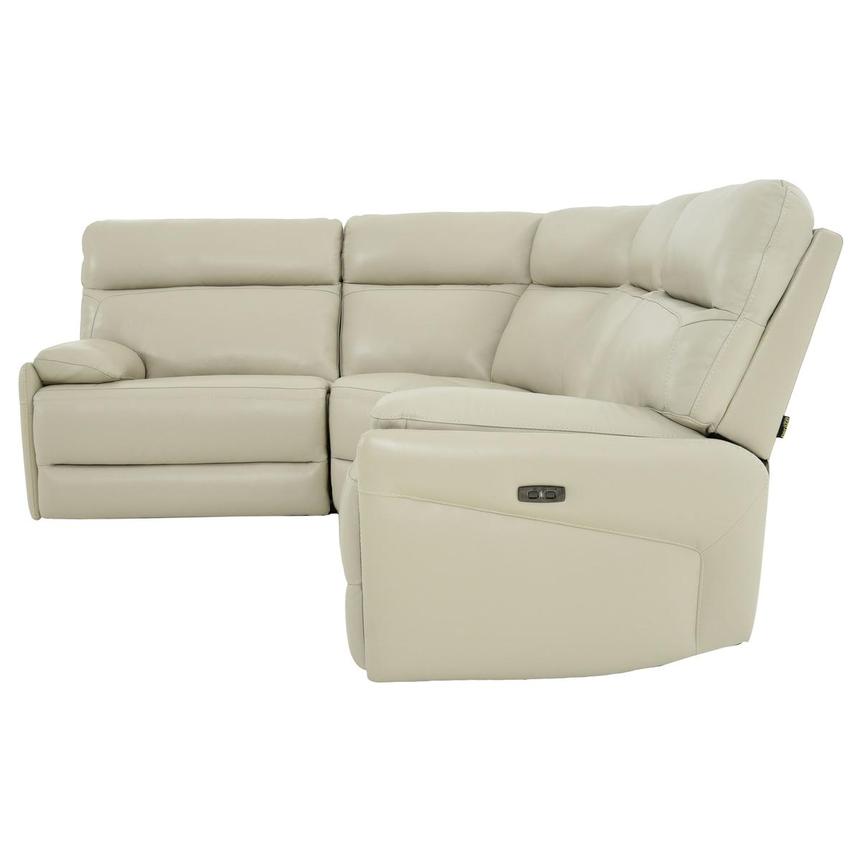 Benz Cream Leather Power Reclining Sectional with 4PCS/2PWR alternate image, 3 of 9 images.