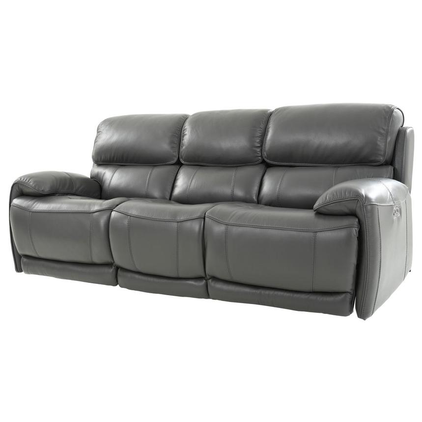 Gray Leather Power Reclining Sofa And Loveseat