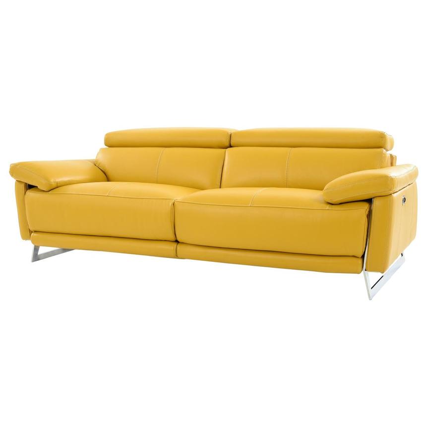 Gabrielle Yellow Leather Power, Leather Couch Sectional Recliner