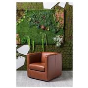 Cute Brown Leather Accent Chair  alternate image, 2 of 10 images.