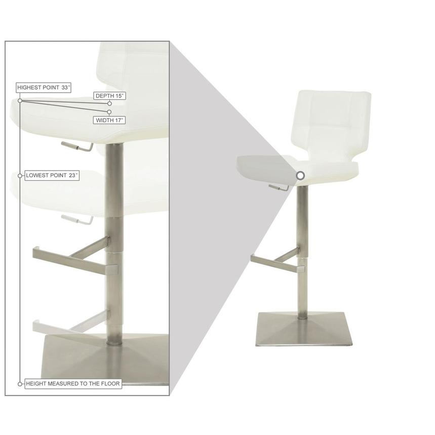 Emely White Adjustable Stool  alternate image, 9 of 10 images.