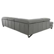 Sparta Gray Leather Corner Sofa w/Left Chaise  alternate image, 6 of 12 images.