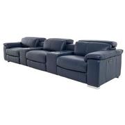 Charlie Blue Home Theater Leather Seating with 5PCS/2PWR  alternate image, 3 of 13 images.