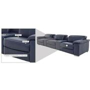 Charlie Blue Home Theater Leather Seating with 5PCS/2PWR  alternate image, 13 of 13 images.