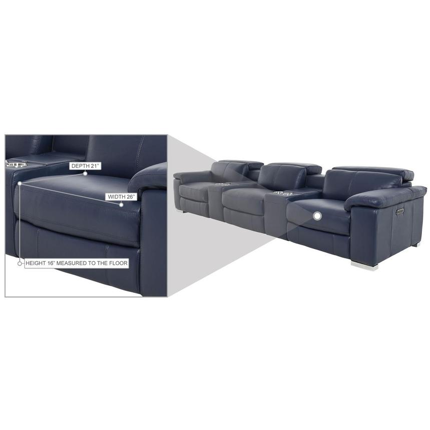 Charlie Blue Home Theater Leather Seating with 5PCS/3PWR  alternate image, 13 of 13 images.