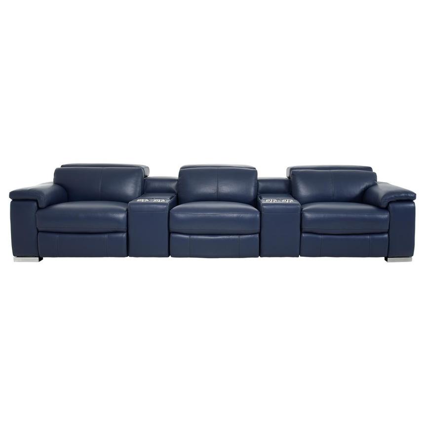 blue leather theater seating