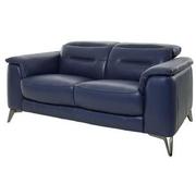 Anabel Blue Leather Loveseat  alternate image, 2 of 11 images.