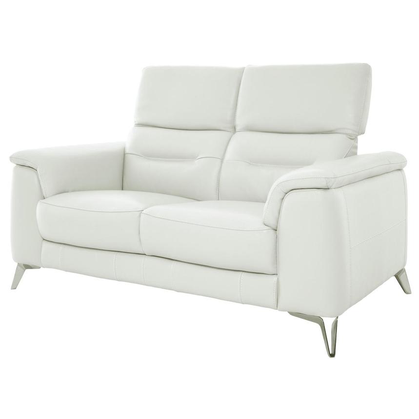 Anabel White Leather Loveseat  alternate image, 3 of 11 images.