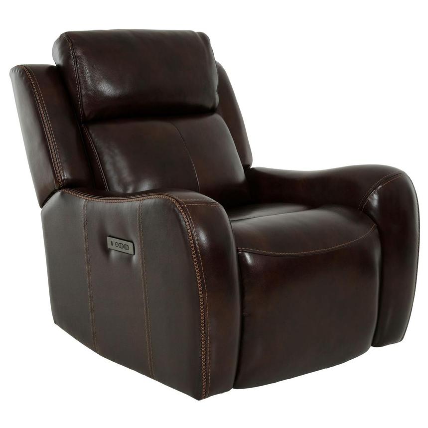 Jake Brown Leather Power Recliner  alternate image, 8 of 14 images.