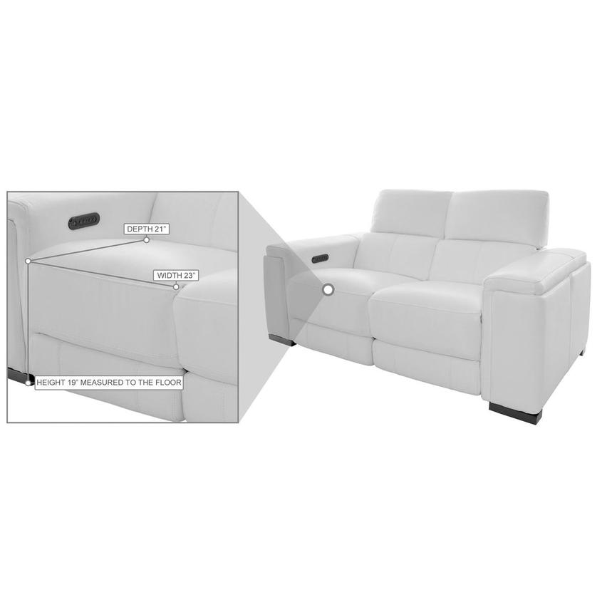 Charlette White Leather Power Reclining Loveseat  alternate image, 13 of 13 images.