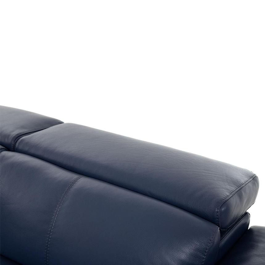 Charlie Blue Leather Power Reclining Sectional with 6PCS/3PWR  alternate image, 7 of 12 images.