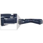 Charlie Blue Leather Power Reclining Sectional with 6PCS/3PWR  alternate image, 12 of 12 images.