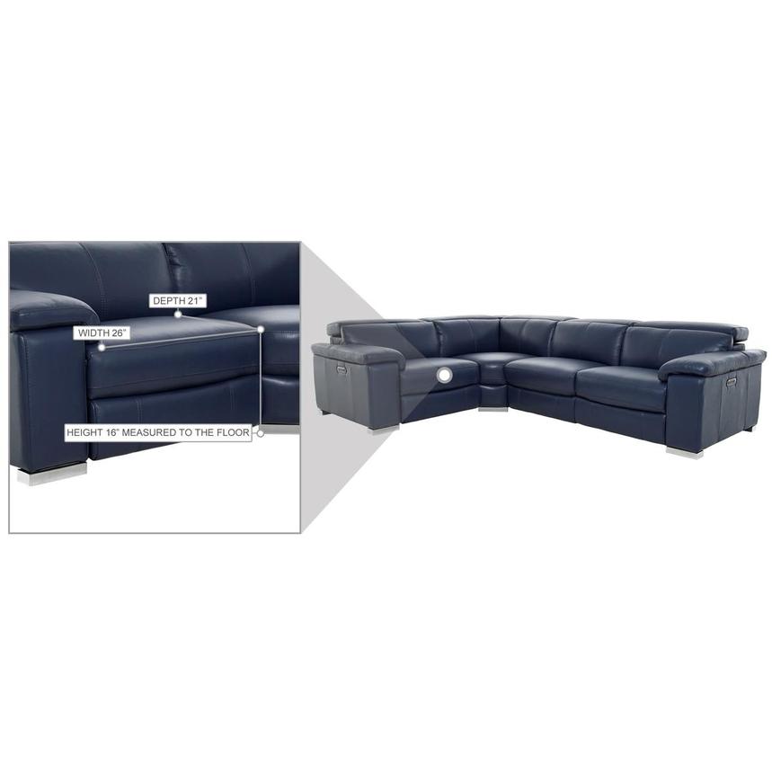 Charlie Blue Leather Power Reclining Sectional with 4PCS/2PWR  alternate image, 11 of 11 images.
