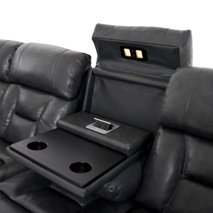 Gio Gray Leather Power Reclining Sectional with 6PCS/3PWR  alternate image, 13 of 18 images.