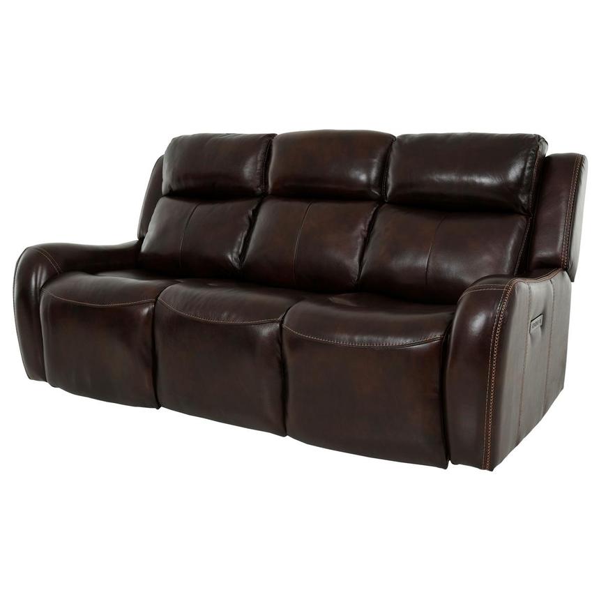 Jake Brown Leather Power Reclining Sofa  alternate image, 3 of 13 images.