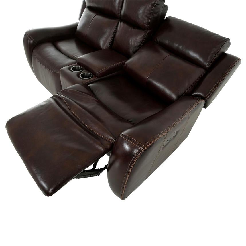 Jake Brown Leather Power Reclining Sofa w/Console  alternate image, 8 of 15 images.