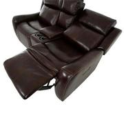 Jake Brown Leather Power Reclining Sofa w/Console  alternate image, 8 of 15 images.