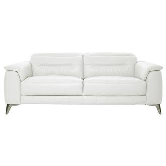 Anabel White Leather Sofa