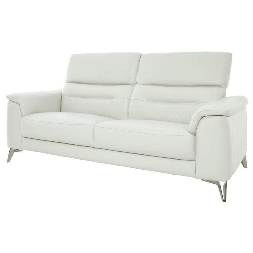 Anabel White Leather Sofa  alternate image, 3 of 11 images.