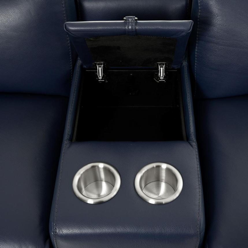 Charlie Blue Leather Power Reclining Sectional with 6PCS/3PWR alternate image, 9 of 12 images.