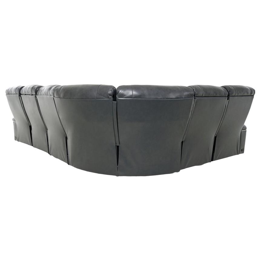 Gio Gray Leather Power Reclining Sectional with 6PCS/3PWR alternate image, 4 of 18 images.