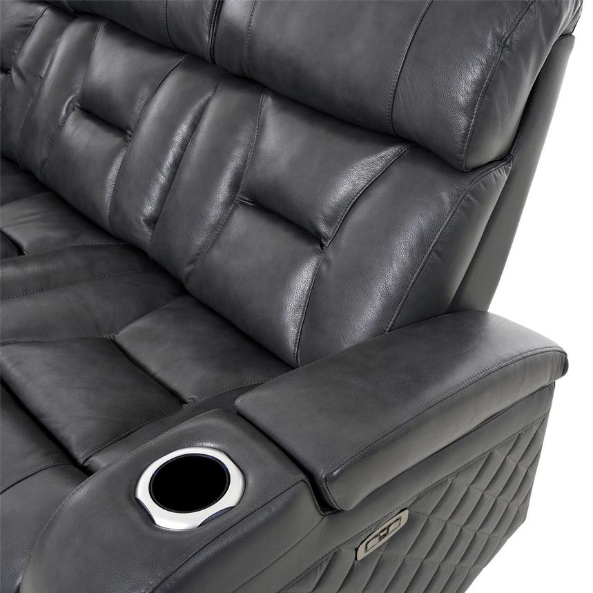 Gio Gray Leather Power Reclining Sectional with 6PCS/3PWR alternate image, 9 of 18 images.