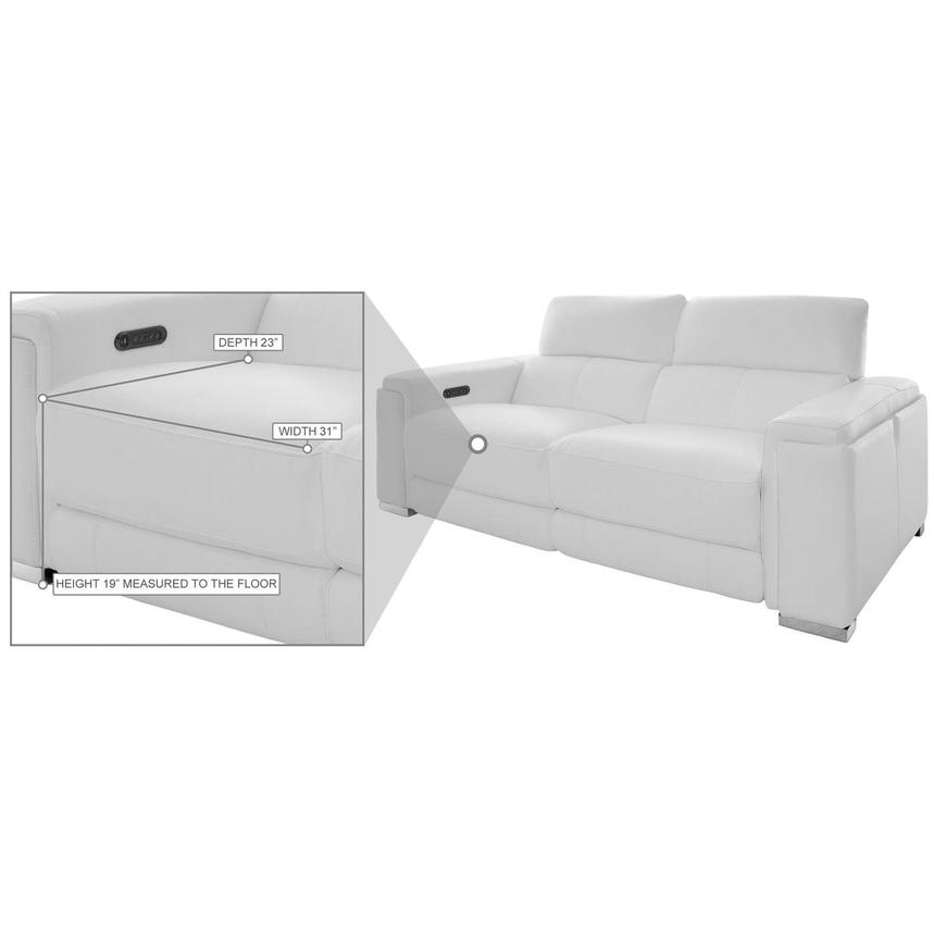 Charlette White Leather Power Reclining Sofa alternate image, 14 of 14 images.