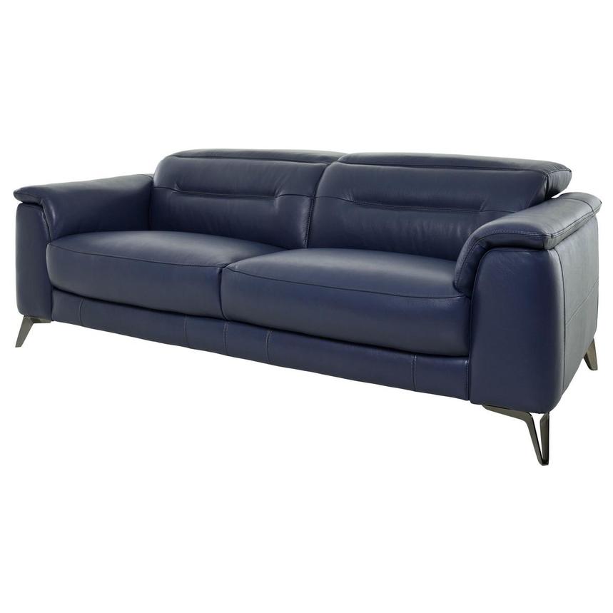 Anabel Blue Leather Sofa El Dorado, Blue Leather Sofa Recliner