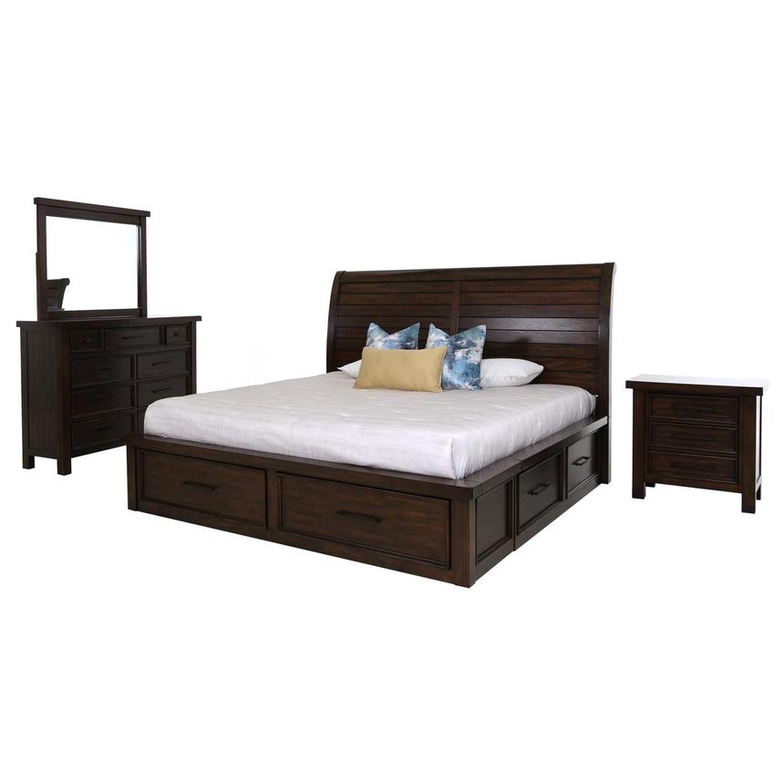 Justin Brown 4-Piece King Bedroom Set  main image, 1 of 7 images.