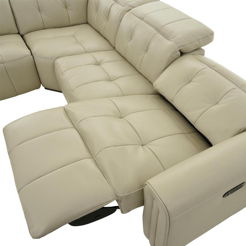 Dolomite Cream Leather Power Reclining Sectional with 5PCS/3PWR  alternate image, 6 of 13 images.