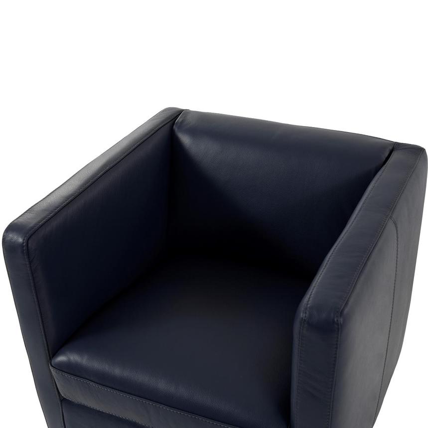 Cute Blue Leather Accent Chair w/2 Pillows  alternate image, 7 of 11 images.