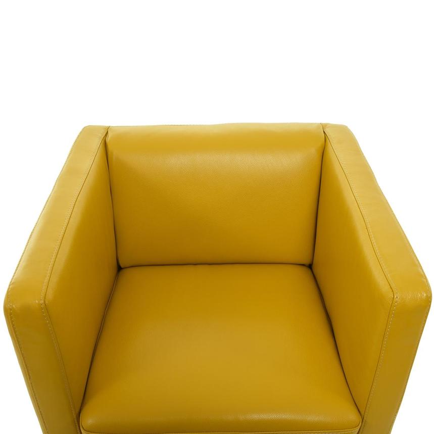 Cute Yellow Leather Accent Chair w/2 Pillows  alternate image, 7 of 11 images.