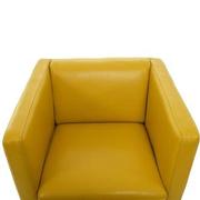 Cute Yellow Leather Swivel Chair w/2 Pillows  alternate image, 7 of 11 images.