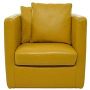 Cute Yellow Leather Swivel Chair w/2 Pillows  alternate image, 2 of 11 images.