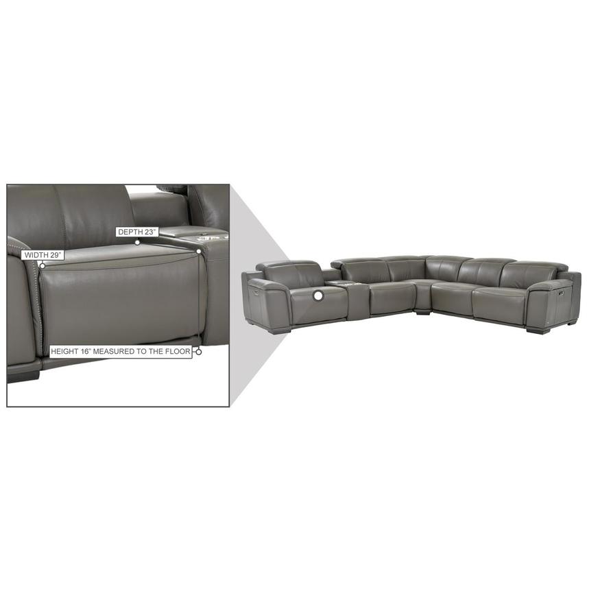 Davis 2.0 Dark Gray Leather Power Reclining Sectional with 6PCS/2PWR  alternate image, 9 of 9 images.