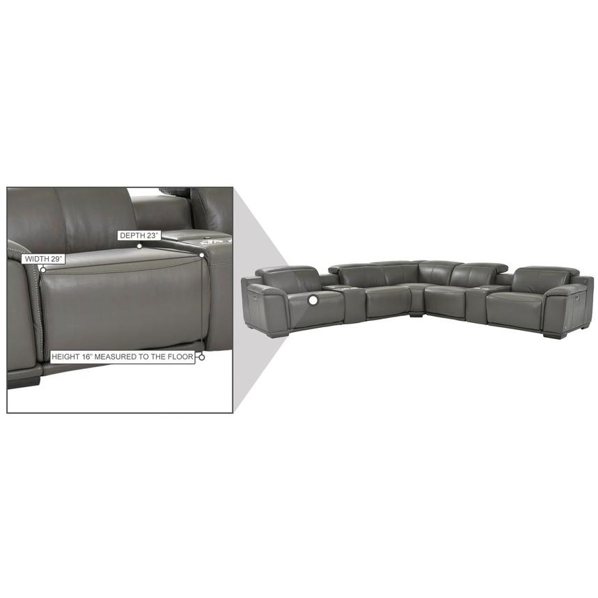 Davis 2.0 Dark Gray Leather Power Reclining Sectional with 7PCS/3PWR  alternate image, 9 of 9 images.