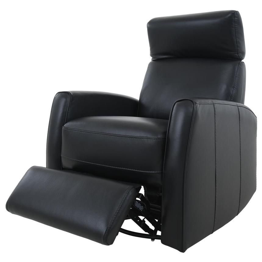 Lucca Black Leather Power Recliner  alternate image, 3 of 10 images.
