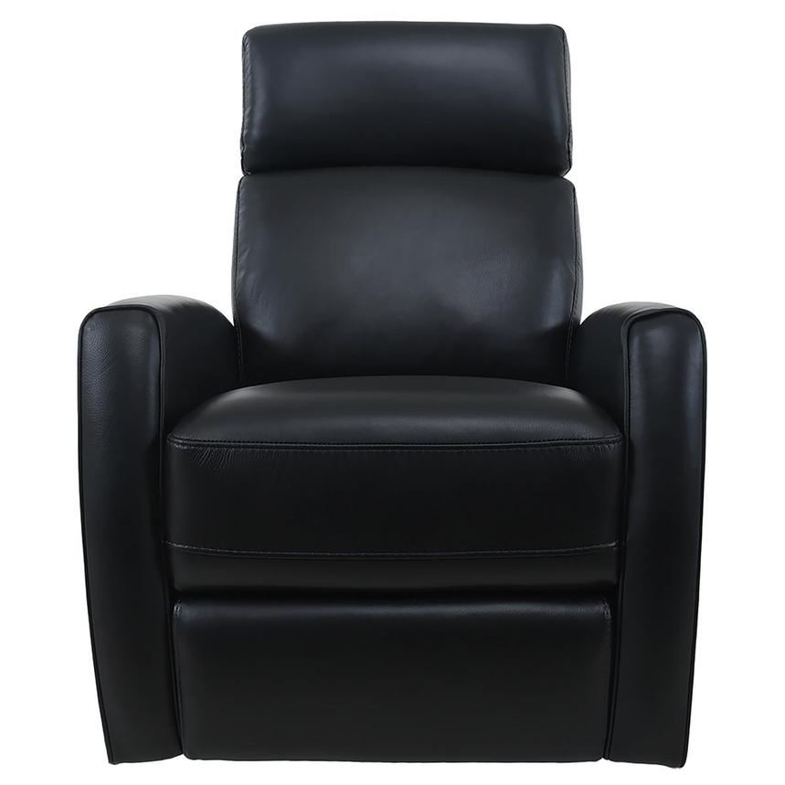 Lucca Black Leather Power Recliner  main image, 1 of 10 images.